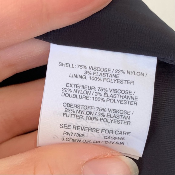 J. Crew Going Out Blazer Stretch Twill Black Jacket Open Lapelless H2743 Size 4 - Picture 6 of 7